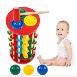 Lustiges DIY -Holz -Pfund und Rollholz mit Hammer klopfen Sie den Ball von der Leiter Montessori Bildungsspielzeug Kinderkinder Geschenk 240531