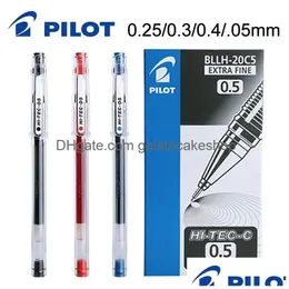 Gel Pens Wholesale 10 Pcs Pilot Hi-Tec-C Pen Bllh-20C4/20C3/20C5 Fine Point Needle Nibs Ballpoint 0.25/0.3/0.4/0.5Mm Japanese Statio Dhmoj