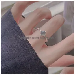 Solitaire Ring Verstellbare Ringe mit natürlichen Mondsteinfeinschmuck Engagement für Frauen Vintage Geschenk an Freundin Drop Lieferung DH9SR