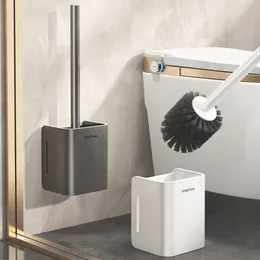 Tuvalet Fırçası Tutucu Duvar Banyo Aksesuarları Tuvalet Temizlik Fırçası Alüminyum Alaşım Duvar Asma Temizleme Aracı Drenaj Tasarımı 240531