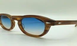 Nowa moda Lemtosh Johnny Depp Style Okulary przeciwsłoneczne Wysokiej jakości okrągłe okulary słoneczne soczewki Bluebrown5674054
