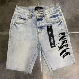 Mor marka tasarımcısı erkek mor kot pantolon şort hip hop rahat kısa diz uzunluk jean giyim 29-40 boyutu yüksek kaliteli şort denim düzenli