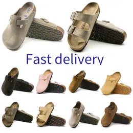 35-44 Designer Slipper Slide Plattform Boston Clogs Flip Flop Lederrutsche Schnalle Frauen Sandalen Trainer Outdoor-Ladungsstuhl Schuhe