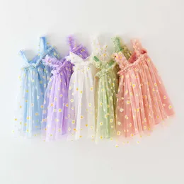 Keaiyouhuo sommar baby flickor klänningar barn sling daisy tryckt klänning för småbarn tjej prinsessa bröllop fest födelsedag kläder l2405 l2405
