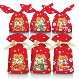 Gift Wrap Chinese Dragon Year Gifts Bag Snowflake Crispy Packaging Candy Cookies Baking Storage Party Supplies