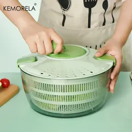 Kemorela Gemüse Salatspinner Salat Gemüse Dehydrator Greens Waschmaschine Abflussfeiertimer zum Waschen von Trockenblatt 240531