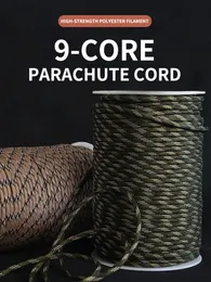 9コア550パラコードコード5 15 30 M Dia4mm for Outdoor Camping Survival Lanyard Parachute Rope Hiking Tent Accessories 240531