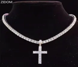 Men039s и Women039s стиль подвесной ожерелье 4 -мм теннисная цепь циркона великолепное ожерелье Hiphop Yewelry Fashion Gif93013351326217