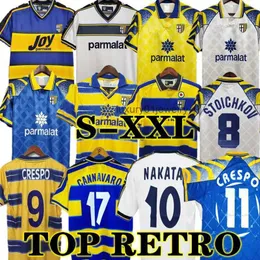 Soccer Jerseys 1999 2000 Parma Calcio Retro Soccer Jersey Classic 1998 95 97 99 00 Baggio Crespo Cannavaro Vintage Football Shirt Stoichkov Thuram 01 02 03