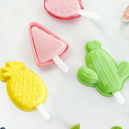蓋付きの3Dアイスクリームシリコーン型：自宅で子供のための楽しい簡単