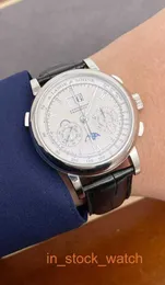 Alengey Watch luksusowy projektant kolekcji Datograph 410.025PT950 Ręczny zegarek mechaniczny męski