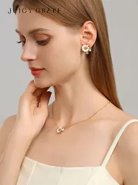 Suicy Grape Brand Designer Womens Earring Luxury Högkvalitativ smycken Monet Garden Kvinnor Franska landsbygden unik designkänsla Vita tusensköna örhängen kristall