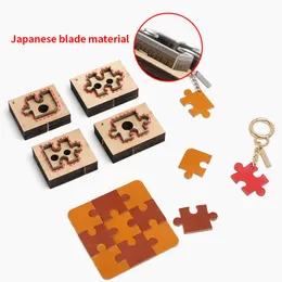 NUBECOM Jigsaw Design Leather Template DIY Leather Punch Cutting Die Handcraft Splice Cutter Mold Jigsaw Stencils Japanese Knife