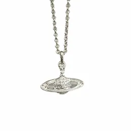 Colar de grife jóias femininas Jóias de ouro Colar feminino Clover Gold Gold e Sier Chain Chain Planet Colar de luxo feminino Classic Stainl Steel Pend A32E#