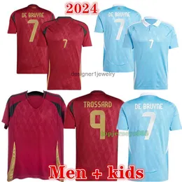 Fotbollströjor Nya 2024 2025 de Bruyne Lukaku Jersey Home Away Soccer Jerseys Mens Kids 24 25 Maillot de Foot Belgiques Football Jersey Shirt Uniform