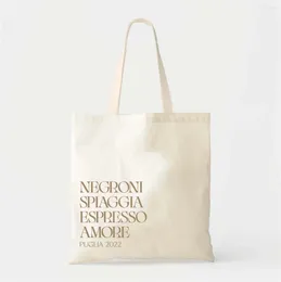 غلاف الهدايا negroni spiaggia espresso amore tote - إيطاليا ترحيب حقيبة مخصصة الوجهة