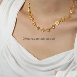 Hänge halsband guldpläterade rostfritt stål vattentätt hypoallergen rund spiral halsband armband uppsättning för kvinnor droppleverans dhy3d