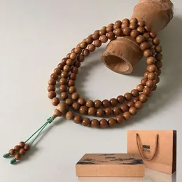 Link Bracelets Natural Sandal 108 Buddhist Buddha Meditation Beads Sandalwood Prayer Rosary Necklace Female Male