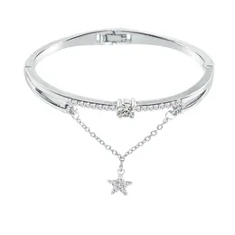 version five Korean pointed star with diamond tassel fashion ins wind net red crystal jewelry bracelet
