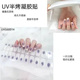 Powder blusher nail enhancement paste UV semi baked gel paste semi cured phototherapy nail sticker waterproof durable baking light nail ornament230915