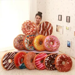 Pillow Mcao Soft Plush Stuffed Sofa Seat Pad Sweet 3D Donut Food Round Back Birthday Valentine's Day Gift Kid Toy TJ6139