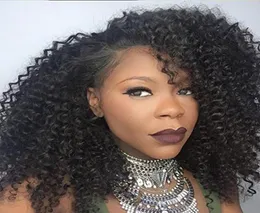 Короткие черные парики Синтетический Ladys039 Hair Wig Afro Kinky Curly Africa American Front Wig For Fashion Women9706304