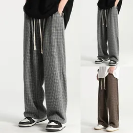 Men's Pants Men Trousers 2024 Fashion Summer Outdoor Loose Vintage Plaid Printed Casual Long Pantaloni Uomo