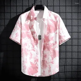 Mäns avslappnade skjortor camisa estampada de manga corta para hombres y mujeres ropa playa informella toppar finos con personalidad parejas nuevo