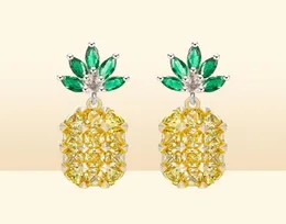 Yhamni Ny gul kristallfrukt ananasörhängen brud stora droppörhängen naturliga kristallsmycken för kvinnor E44555031830