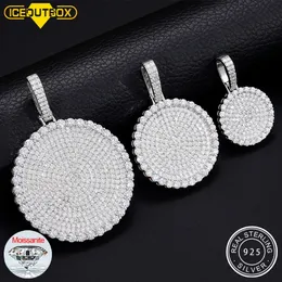20/30/40mm Round D-color VVS Mosonite Pendant 925 Sterling Silver Necklace Ice Out Luminescent Diamond Test Wholesale 240529