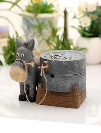 Donkey Pull Cart Stone Mill Miniature Fairy Garden Home Hus Dekoration Mini Craft Micro Landscaping Decor DIY Accessories6396942