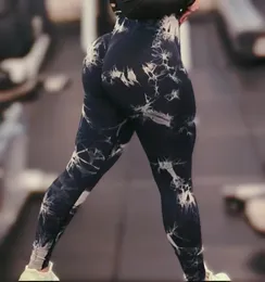 Kadınlar Tiedye Gym Tragging Sakinsiz Mujer Push Up Booty Pants Scrunch Sports Fitness Yüksek Bel Egzersiz Yoga Leggins Damla Gemi 240531