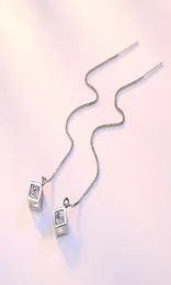 luxury designer Box Tassel Stud Earrings Fashion Jewelry 925 Sterling Silver Long StudEarrings For Women Girl Brincos Jewelry Bijo8461015
