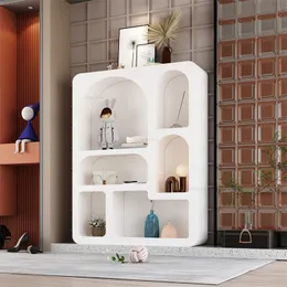 Designer White Console Tables Home Hallway Wood Decorative Cabinet Nordic Living Room Furniture Multi-Grid Display Cave Cabinet