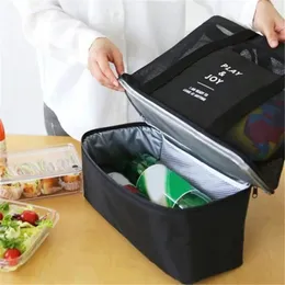 Högkapacitet Kvinnor Mesh Transparent Bag DoubleLayer Heat Conservation Stor picknickstrandsäckar Tote Office Lunch Snacks 240529