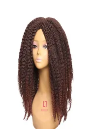 Long Marley Braiding Hair Wig for Black Women ombre brown Afro Kinky Curly Synthetic wig High Temperature Fiber7399409