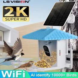 LS Vision Smart Hummingbird Feeder With Camera、2K WiFi Solar Cam Auto Capture Bird Video Waterfoof for Outside/Yard/House/Tree