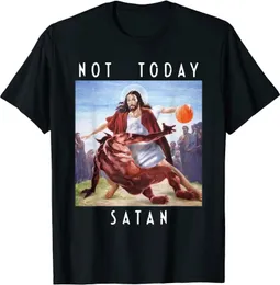 남자 티셔츠 고품질의 짧은 슬리브 상단 사탄 예수 vs 사탄의 O- 넥 티셔츠 남자/여자 짧은 슬리브 티 셔츠 2024 Z240531 in Z240531