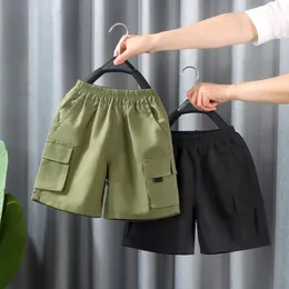 Meninos cargo shorts crianças calça curta adolescentes calças esportivas verão 3 a 12 anos Crianças Crianças coreanas 240531