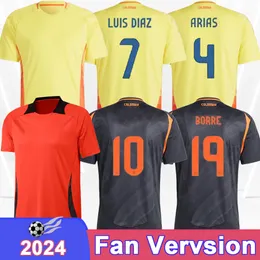 2024 Colombia Luis Diaz Mens Maglie da calcio Castano Carrascal Mosquera Arias Home Away Blue Football Shirts Cleeve Uniforms