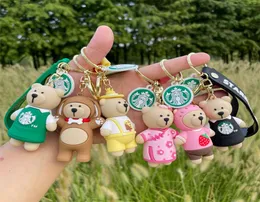 3D -Puppenschlüsselketten -Zauberfiguren süße Schlüsselkette Charm Cartoon Dekorationen rund um Cartoons Milk Tea Bärenbeutel Charms8525723