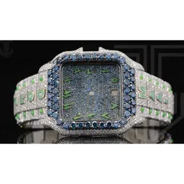 Wysokiej jakości w pełni dostosowana mrożona mrożona mrożona w mold moissanite zegarek dla mężczyzn Hip Hop Diamond Jewelry Watch Prezent