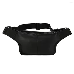 Midjepåsar Tiding Men's Designer präglade läderfickor Casual stil fyrkantig handväska ryggsäck höftbälte förvaringsväska liten bröst svart