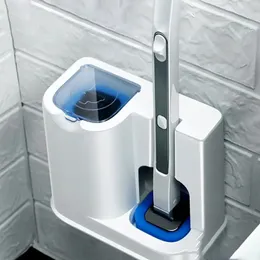 Duvara monte edilmiş tek kullanımlık tuvalet fırçası ev tuvalet temizlik fırçası seti çıkmaz tuvalet temizleme aracı banyo aksesuarları 240531
