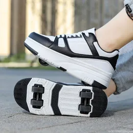 Roller Skate Shoes Infrons crianças Autumn Fashion Sports Casual Toy Gift Games Boys 4 Wheels Sneakers Girls Boots 240528