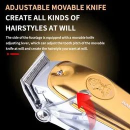 Nożyczki nożyce kemei elektryczny klęcznik do włosów TRIMER KM-1831 Złoto 2000 mAh bateria litowa profesjonalna klipel do włosów z regulowaną głowicą cięcia G24052931ff