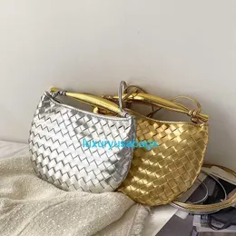 TOTEES BOTTEGVVENET WOMENS SARDINE BAGS HIGH SENSE NICHE DESING SARDINE BAG WOVEN BAG WOMEN 2024 NEW FASION METAL HANDRIN SHOLEDDRE MESSENGER B LOGOR