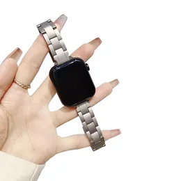 تخسيس ثلاثة Bead Titanium Watch Band Bracelet Link Link لـ Apple Watch 38mm 41mm 45mm 42mm 49mm 49mm 44mm 44 ملم Watchbands with Connector Iwatch Bands 9 Ultra2 8 7 6 5 4