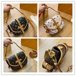 New Hot Sale Designer Original Saddle Bag Luxury Women Totes Bolsa Bolsa Bolsa Shouder Bolsa Crossbody Brand Marca de alta qualidade Bolsas de flores coloridas Tamanho 20*16cm