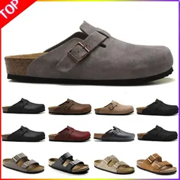 Designer COGS Sandaler glider män Kvinnor Cork platt mjuk mocka läder utomhus plattform tofflor toppkvalitet flip flops sandal